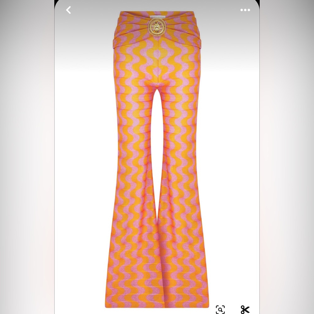 Stylish Pink and Yellow Flared Pants